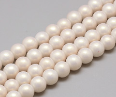 Shiny Glasspearls 8mm Light Peach, strand 95 pieces