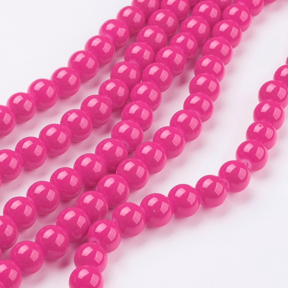 Kleine 6mm Fuchsia Roze Beads & Basics