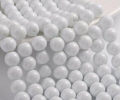 80 pieces Glassbeads 6mm White