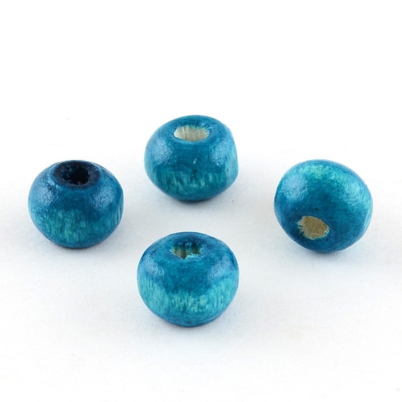 Houten Kralen 6mm Aqua Blauw Beads &amp; Basics