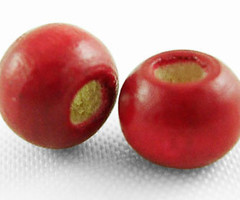100 pieces Wooden Beads 6mm Red