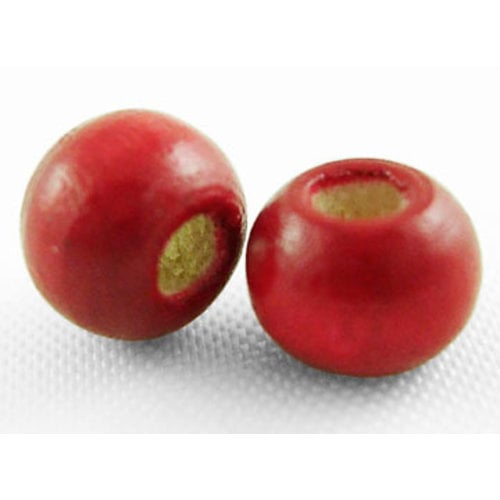 100 pieces Wooden Beads 6mm Red 