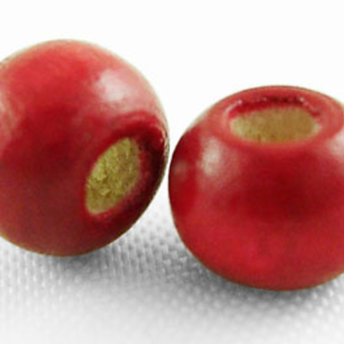 100 pieces Wooden Beads 6mm Red