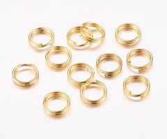 50 pcs 6mm split ring Gold Plated