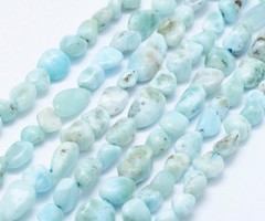 Natural Larimar Beads 5x8mm, circa 48 pieces, strand 38cm