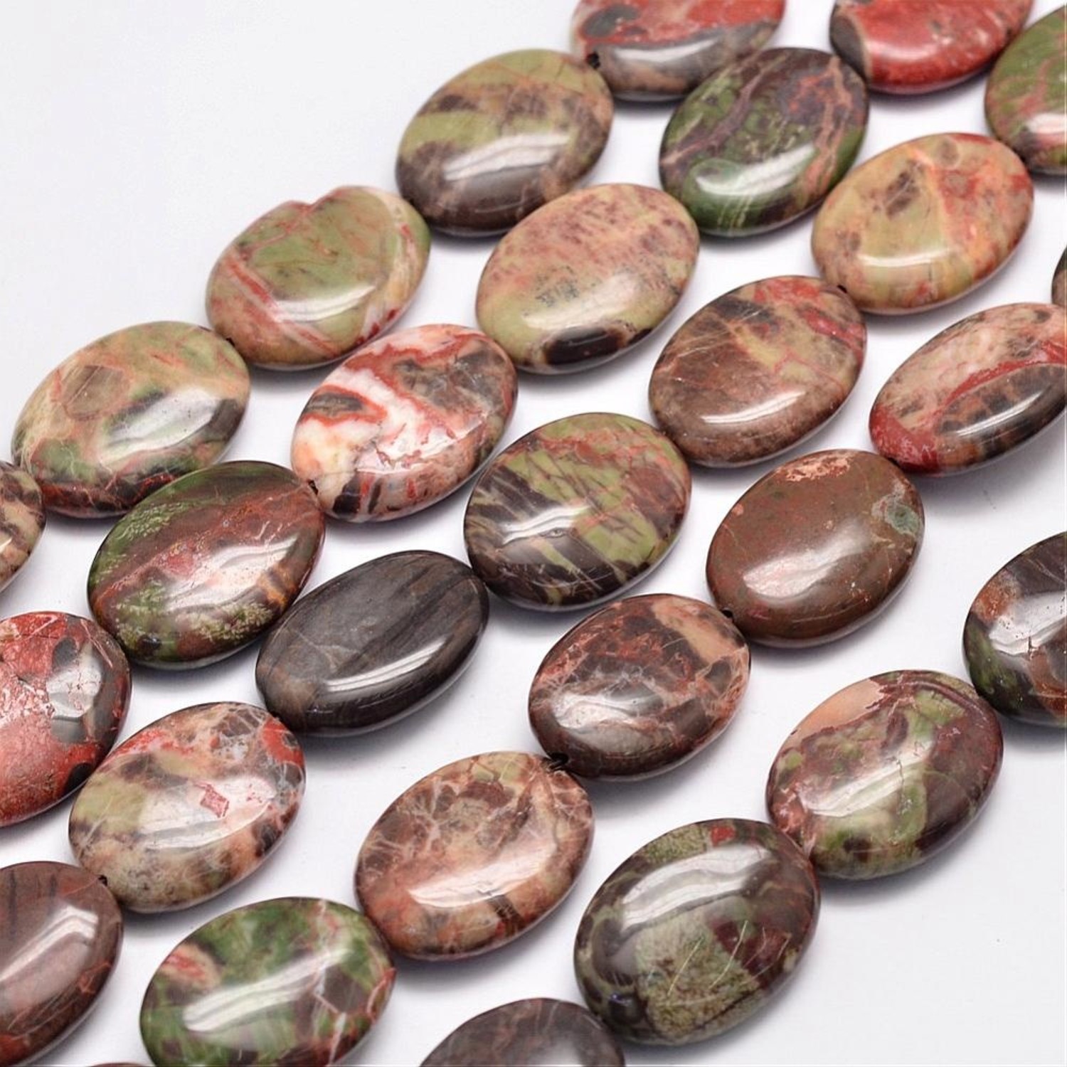 Agaat Edelsteen Ovaal Bruin Roze 25x18mm - Beads Basics