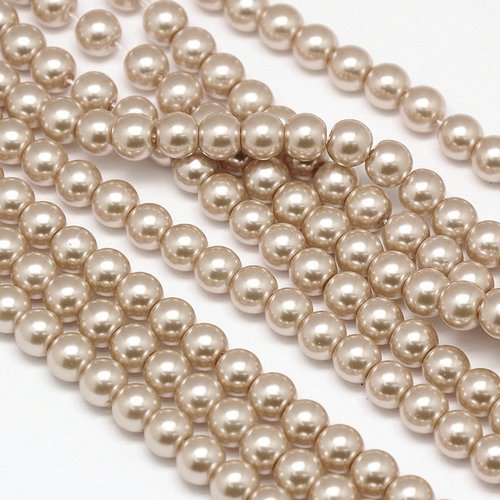 Strand 100 pieces Top Quality Glasspearls 4mm Champagne 