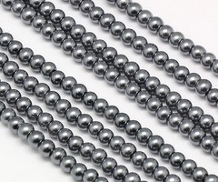 Streng 100 stuks Top Quality Glasparels 4mm Donker Grijs