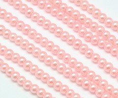 Streng 100 stuks Top Quality Glasparels 4mm Licht Roze