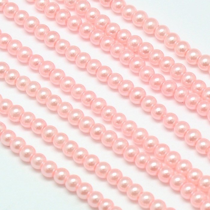 103* Top Quality Glass Pearls 4mm Salmon Pink, strand 100 pieces