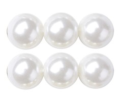Glass Pearls 4mm White, strand 180 pieces