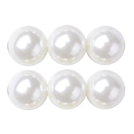 Strand 100 pieces Top Quality Glass Pearls 4mm White