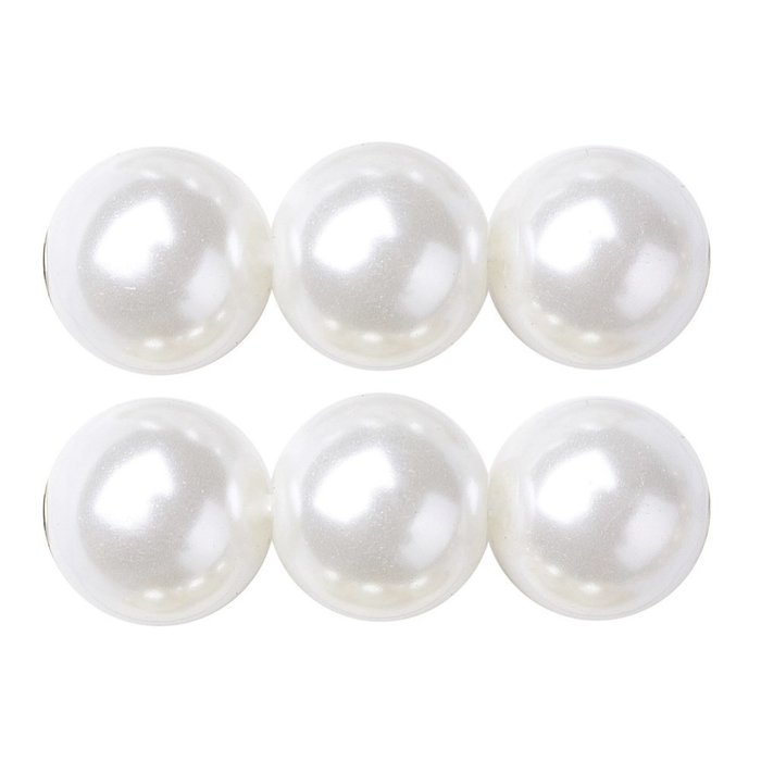 Glasparels 4mm Wit, streng 180 stuks