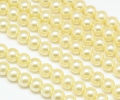 Glasparels 4mm Boter Geel, streng 180 stuks