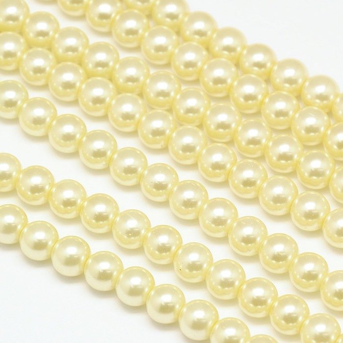 Glass Pearls 4mm Yellow, strand 180 pieces