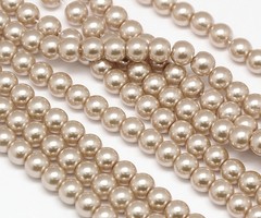 Glasparels 6mm Champagne, streng 130 stuks