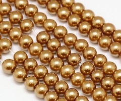 Strand 72 pieces Top Quality Glasspearls 6mm Gold Brown