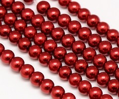Streng 72 stuks Top Quality Glasparels 6mm Donker Rood