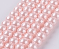 Glasparels 6mm Licht Roze, 130 stuks