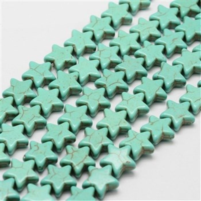 Turquoise Star Beads 12mm, 8 pieces