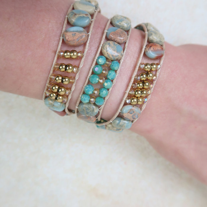 Wrap Bracelet - Mint and Gemstones Inspiratie0093