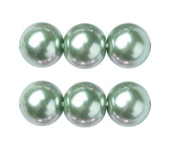 Strand 72 pieces Top Quality Glass Pearls 6mm Mint Green