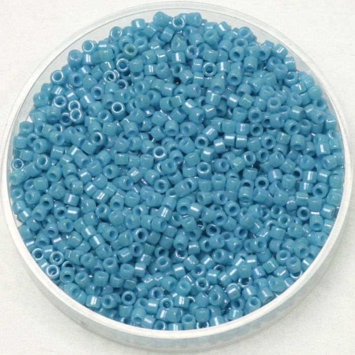 Miyuki Delica's 11/0 Opaque Luster Medium Turquoise Blue, 5 grams