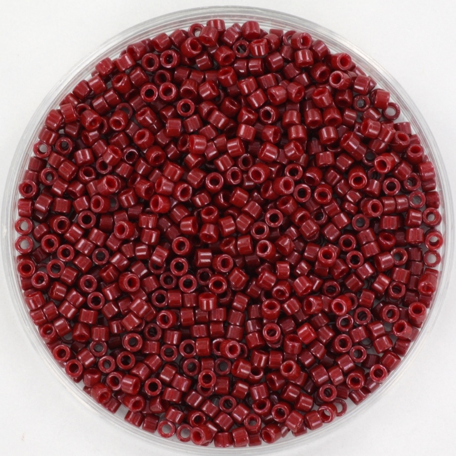 Miyuki Delica's 11/0 Opaque Dyed Maroon, 5 grams
