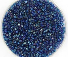 Miyuki Delica's 11/0 Emerald Lined Cobalt AB, 5 grams