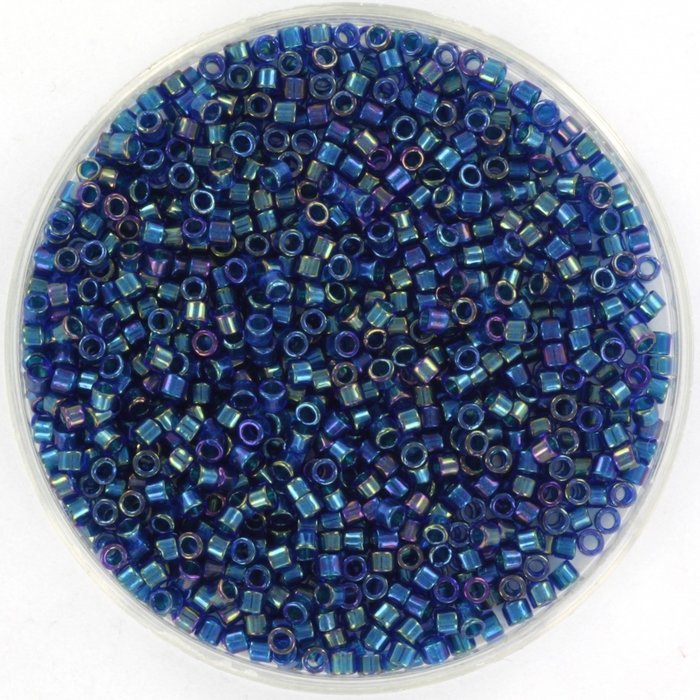 Miyuki Delica's 11/0 Emerald Lined Cobalt AB, 5 grams
