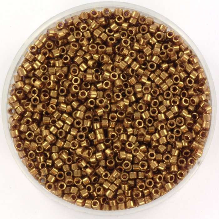 Miyuki Delica's 11/0 Gold Luster Dark Topaz, 5 gram