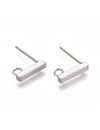 4 pieces Stainless Steel Stud Earring Bar Silver 10x2mm