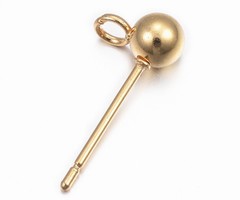 4 stuks Stainless Steel Studs Oorbel Gold Plated15x4mm