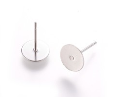 20 pieces Stainless Steel Stud Earring for Cabochon