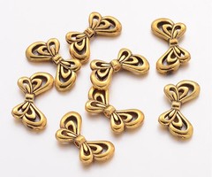 6 stuks Vleugels Gold Plated 17x10mm Nikkelvrij