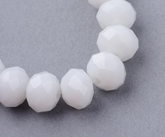 Faceted Beads 3.5~4x3mm White, 80 pieces