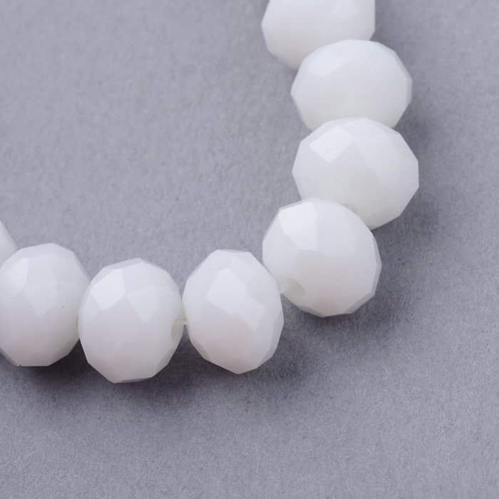 Faceted Beads 3.5~4x3mm White, 80 pieces