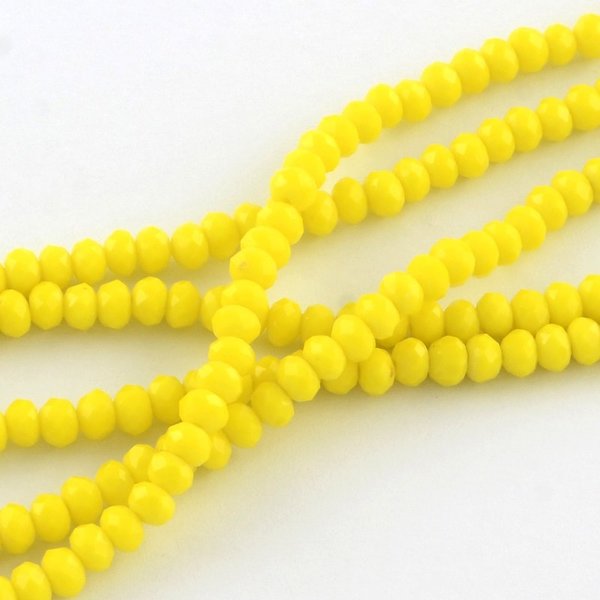 50 pieces Faceted Beads Yellow 6x4mm