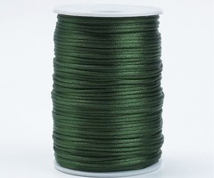 Satijnkoord Donker Groen 2mm, 3 meter