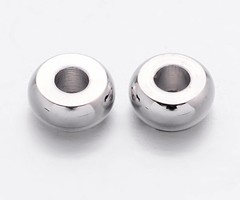 Spacer Beads Silver Rondelle 4x2mm, 20 pieces