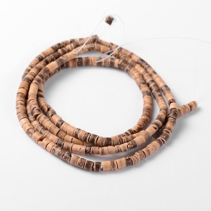 Strand 208 pieces Natural Coconut Beads Camel 3x2-5mm