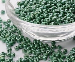 Rocailles Zeegroen Shine 2mm, 7 gram