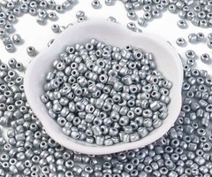 Seed Beads 2mm Matte Silver, 7 gram
