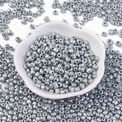 Seed Beads 2mm Matte Silver, 7 gram 