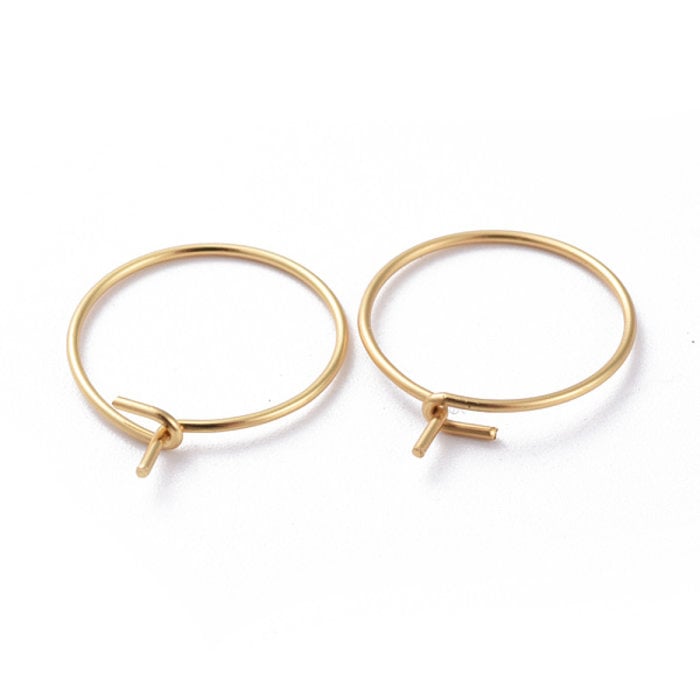 4 stuks Stainless Steel Hoop Oorbel Gold Plated 15mm - A22