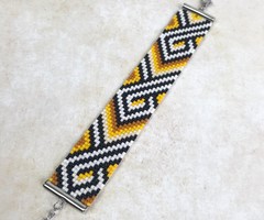 Gele Miyuki Armband Weven incl. ZigZag Patroon