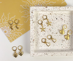Minimalistic Stainless Steel Earrings  Gold