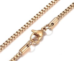 Stainless Steel Box Chain 2mm Ketting Gold Plated 45cm