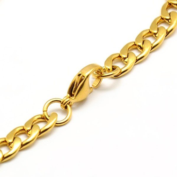 Stainless Steel Cable Bracelet5x7mm Golden with Clasp 21cm