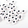 25 pieces Acrylic Bead White with Black Heart 7mm